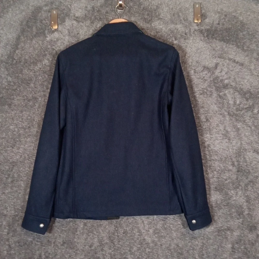 Banana Republic Wool Shirt Jacket Navy Blue Full Zip Office Winter Xs Men